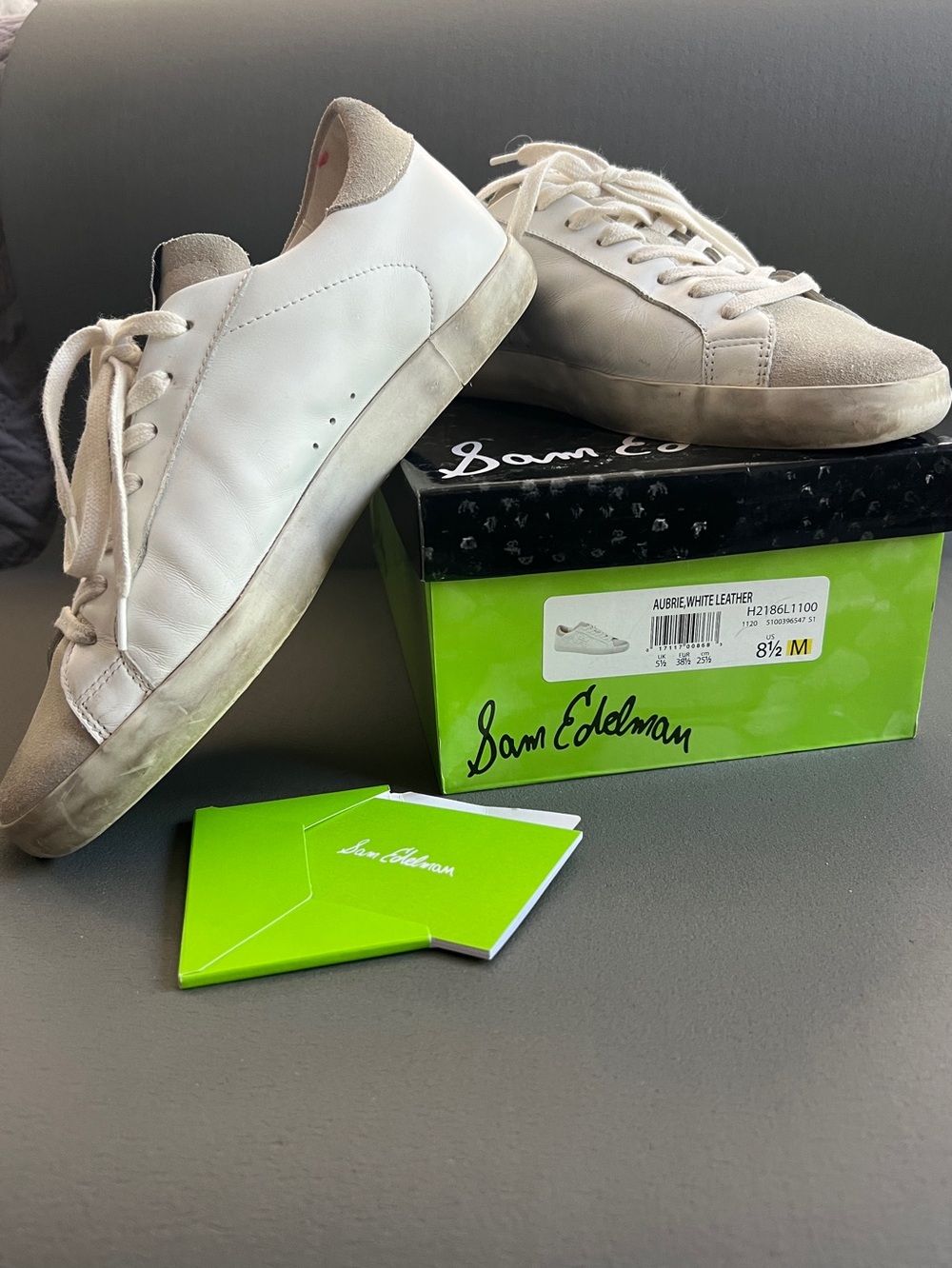 Sam Edelman “Aubrie” white distressed sneaker size 8.5